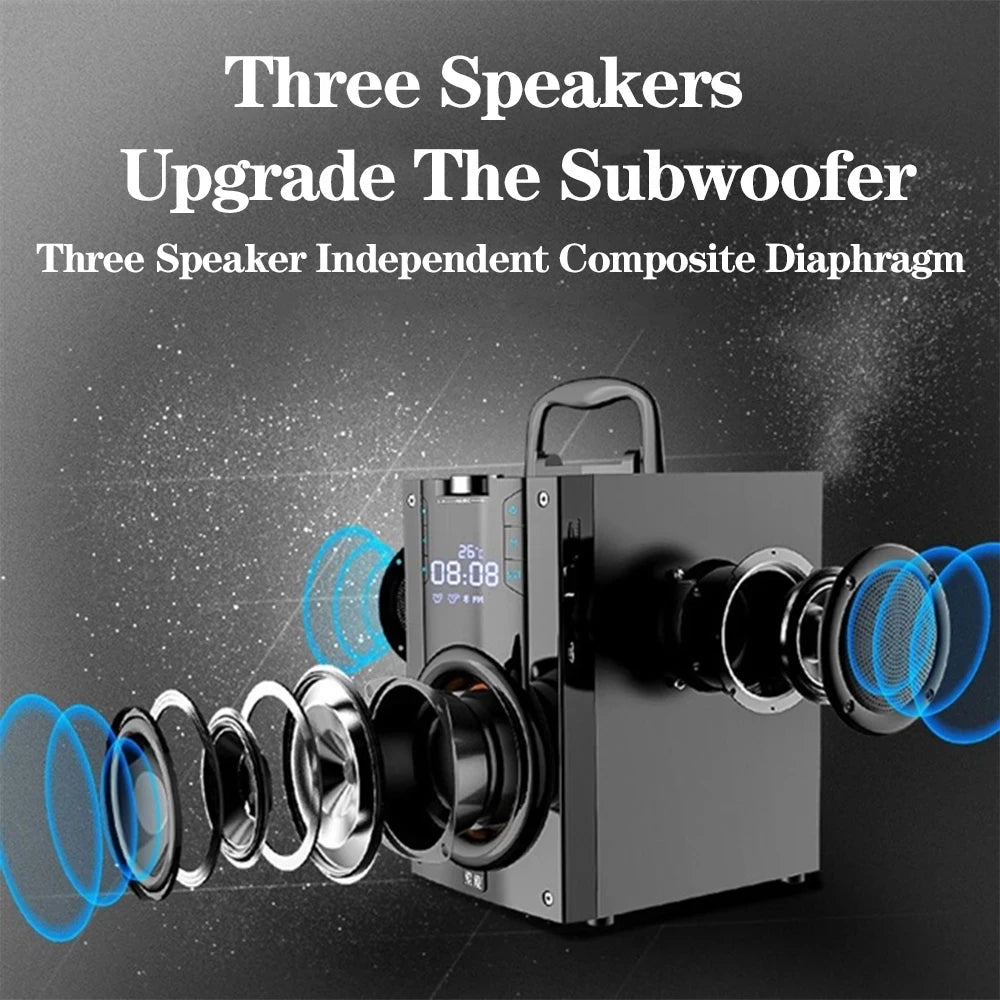 SOAIY Q2 Bluetooth Speaker Outdoor FM Radio Sound Box Subwoofer Portable Column Music Center Computer Audio With Remote Control - Ruwan audio