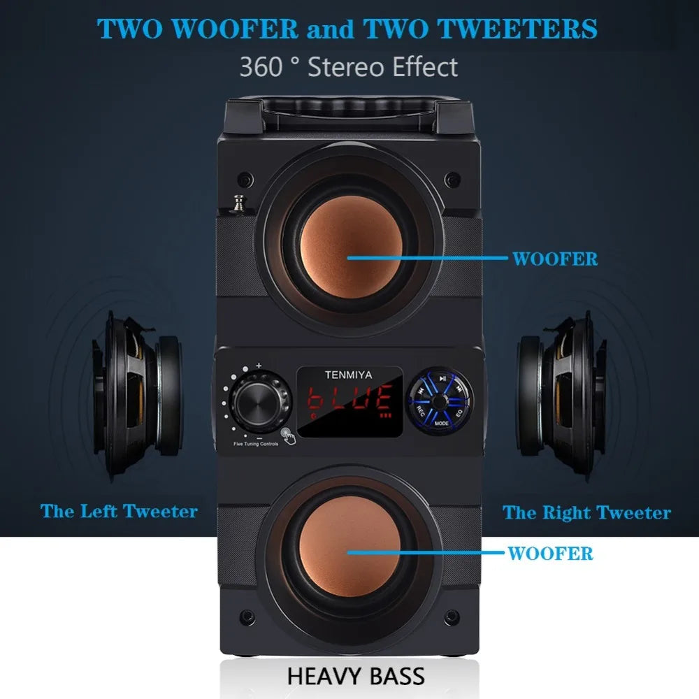 30W Bluetooth Speaker Portable Wireless Speakers Big Power Bass Subwoofer Party Speakers - Ruwan audio