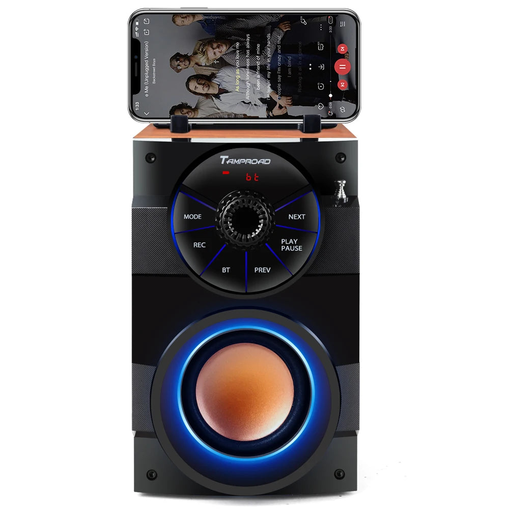 Portable Bluetooth Speaker Wireless Stereo Subwoofer Bass Big Lights Speakers Column Support FM Radio AUX Remote Control - Ruwan audio