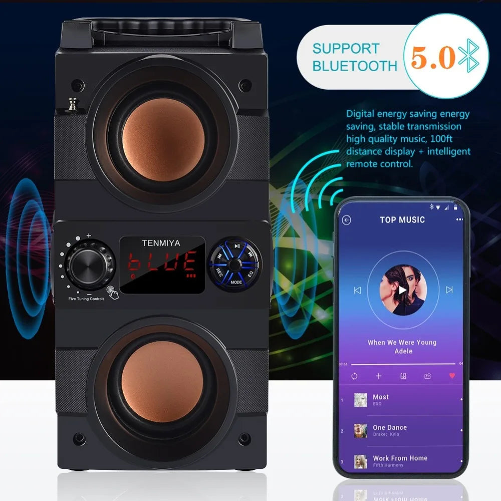 30W Bluetooth Speaker Portable Wireless Speakers Big Power Bass Subwoofer Party Speakers - Ruwan audio