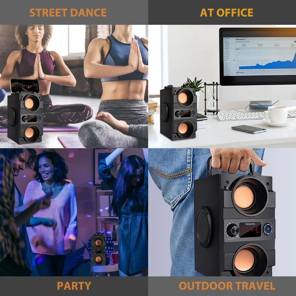 30W Bluetooth Speaker Portable Wireless Speakers Big Power Bass Subwoofer Party Speakers - Ruwan audio