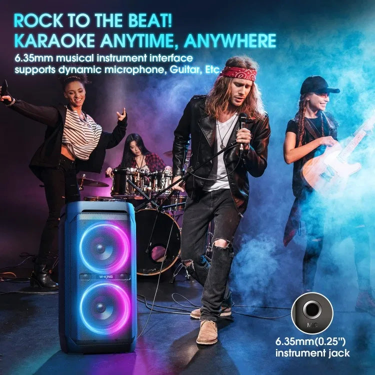 220W Peak 100W RMS Bluetooth Speakers IPX6 Waterproof V5.3 Portable Party Boombox Speaker Wireless Deep Bass/115dB - Ruwan audio