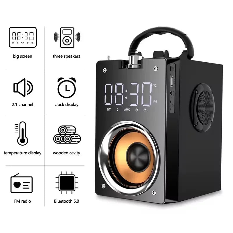 Super Bass Bluetooth Speakers Portable Stereo Subwoofer Music Center Support AUX TF FM Radio HIFI BoomBox - Ruwan audio