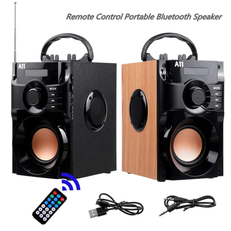 Bluetooth Speaker Subwoofer Fm Radio 3D Stereo portable Karaoke Sound Box with wireless Mic - Ruwan audio