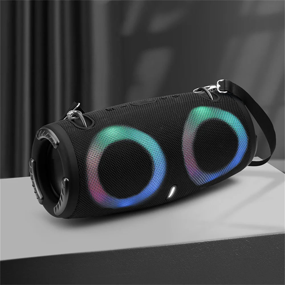 Portable Waterproof 100W High Power Bluetooth Speaker RGB Colorful Light Wireless Subwoofer 360 Stereo Surround TWS FM Boom Box - Ruwan audio