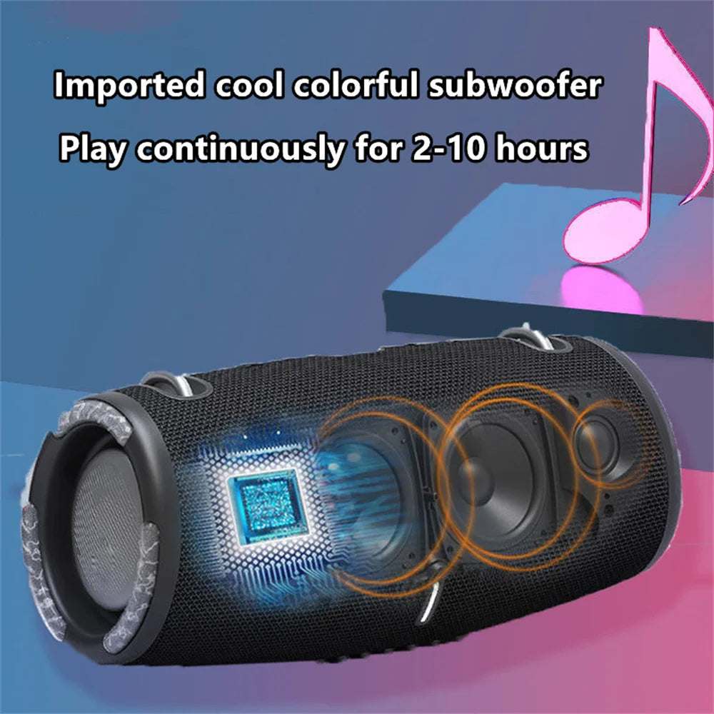 Portable Waterproof 100W High Power Bluetooth Speaker RGB Colorful Light Wireless Subwoofer 360 Stereo Surround TWS FM Boom Box - Ruwan audio