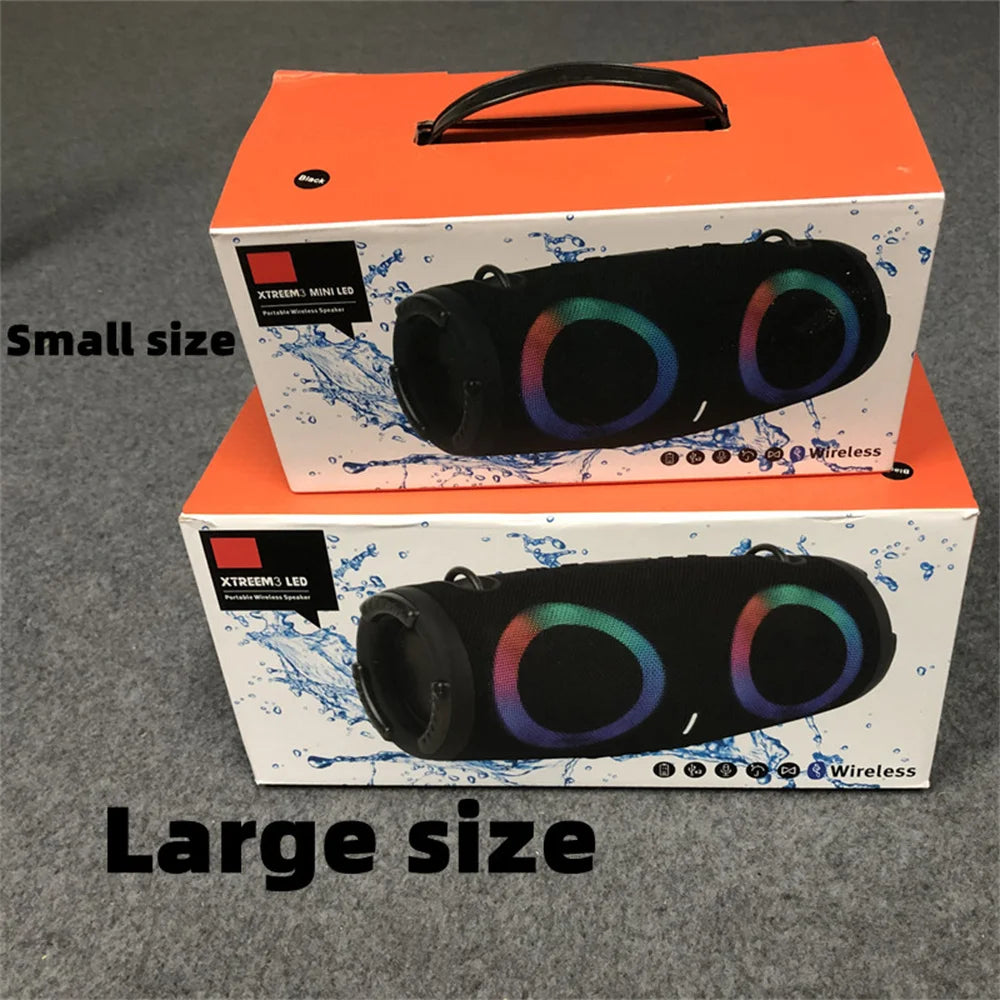 Portable Waterproof 100W High Power Bluetooth Speaker RGB Colorful Light Wireless Subwoofer 360 Stereo Surround TWS FM Boom Box - Ruwan audio