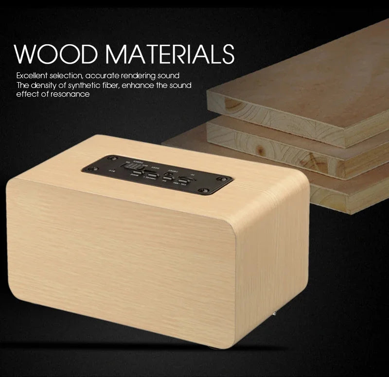 Wood Wireless Bluetooth Speaker stereo surround Subwoofer Boom Box - Ruwan audio