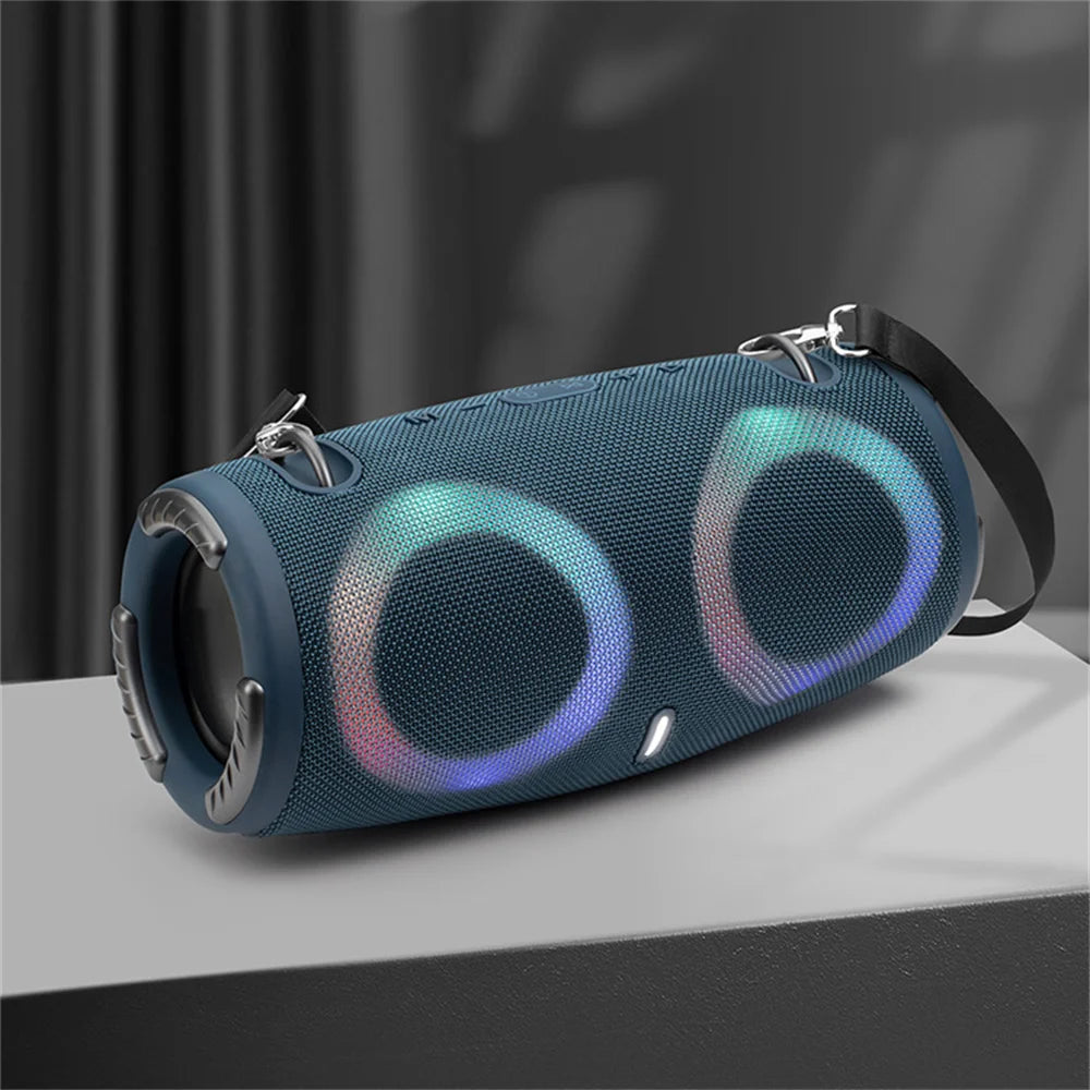 Portable Waterproof 100W High Power Bluetooth Speaker RGB Colorful Light Wireless Subwoofer 360 Stereo Surround TWS FM Boom Box - Ruwan audio