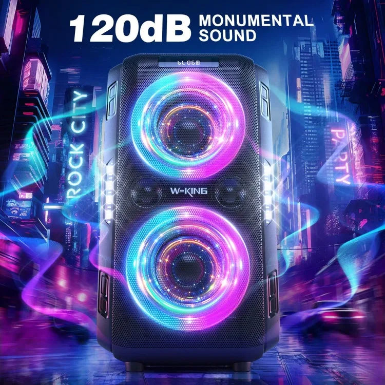 250W PEAK Large Bluetooth Speaker Loudest/Massive 120dB/12 Custom Bass, V5.3 Big Party Boombox Portable Speaker - Ruwan audio