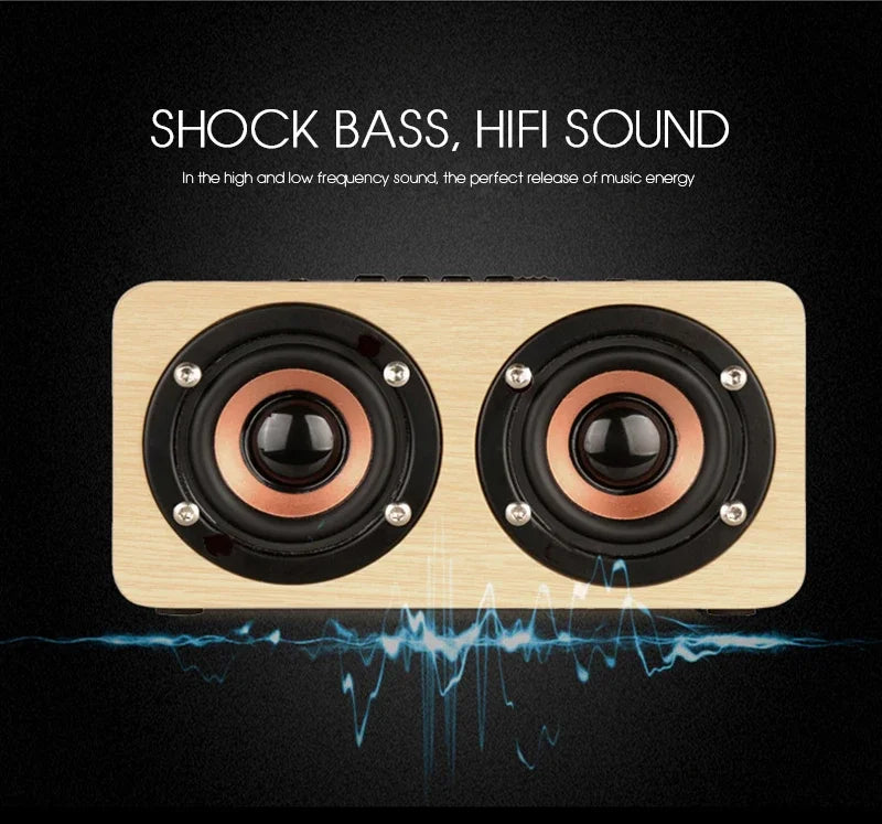 Wood Wireless Bluetooth Speaker stereo surround Subwoofer Boom Box - Ruwan audio