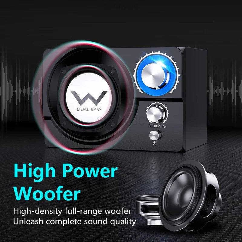 Home Theatre 2.1 Wooden Subwoofer USB Computer Speakers Music Center Caixa De Som Bluetooth 3.5mm Audio Player for TV/laptop PC - Ruwan audio