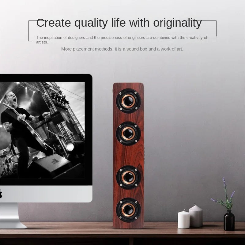 Wooden Wireless Bluetooth Speaker Home Computer Mobile Phone TV  Sound Equipment - Ruwan audio