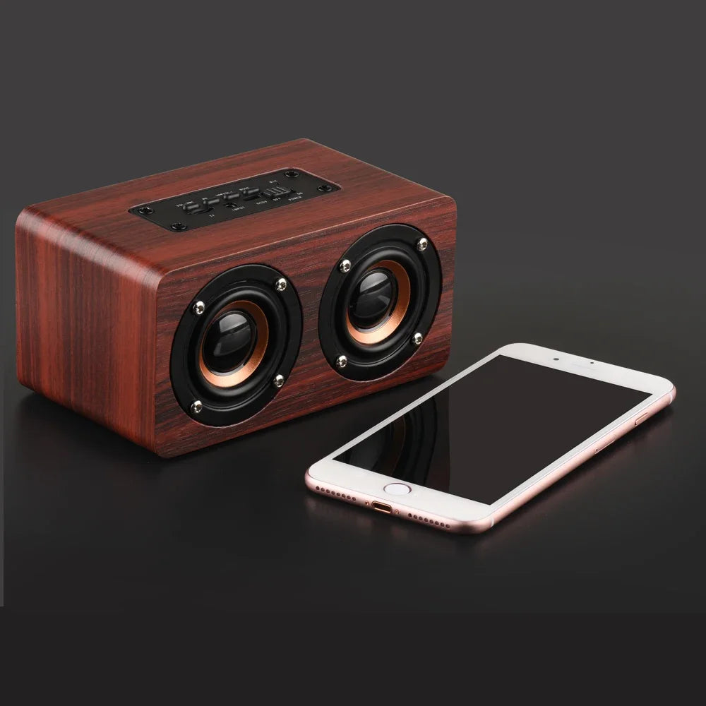 Wood Wireless Bluetooth Speaker stereo surround Subwoofer Boom Box - Ruwan audio