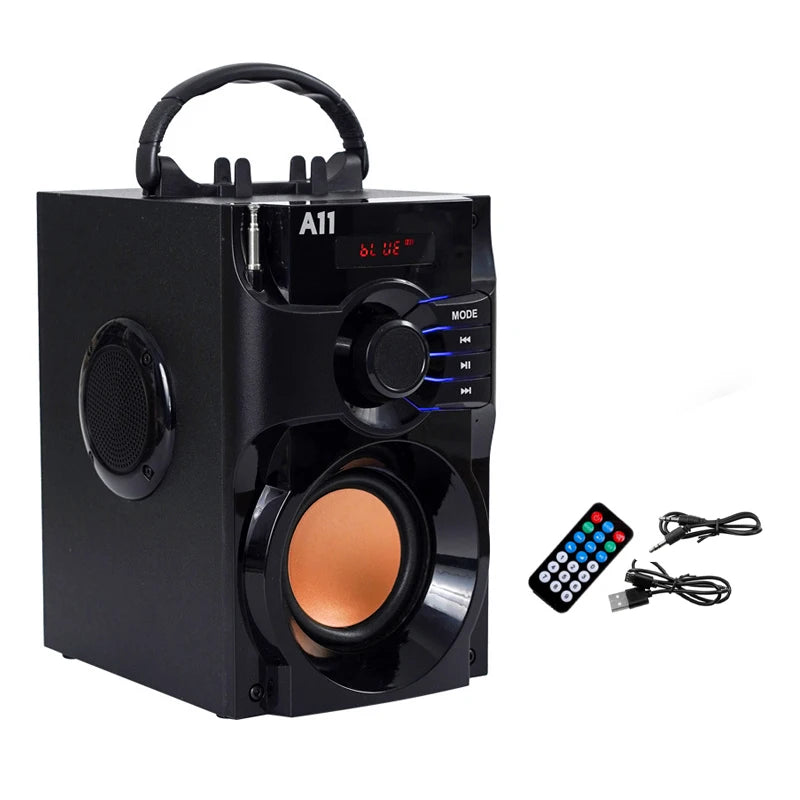 Bluetooth Speaker Subwoofer Fm Radio 3D Stereo portable Karaoke Sound Box with wireless Mic - Ruwan audio